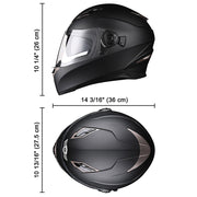 Yescom DOT Motorcycle Helmet Full Face Dual Visors Matte Black Image