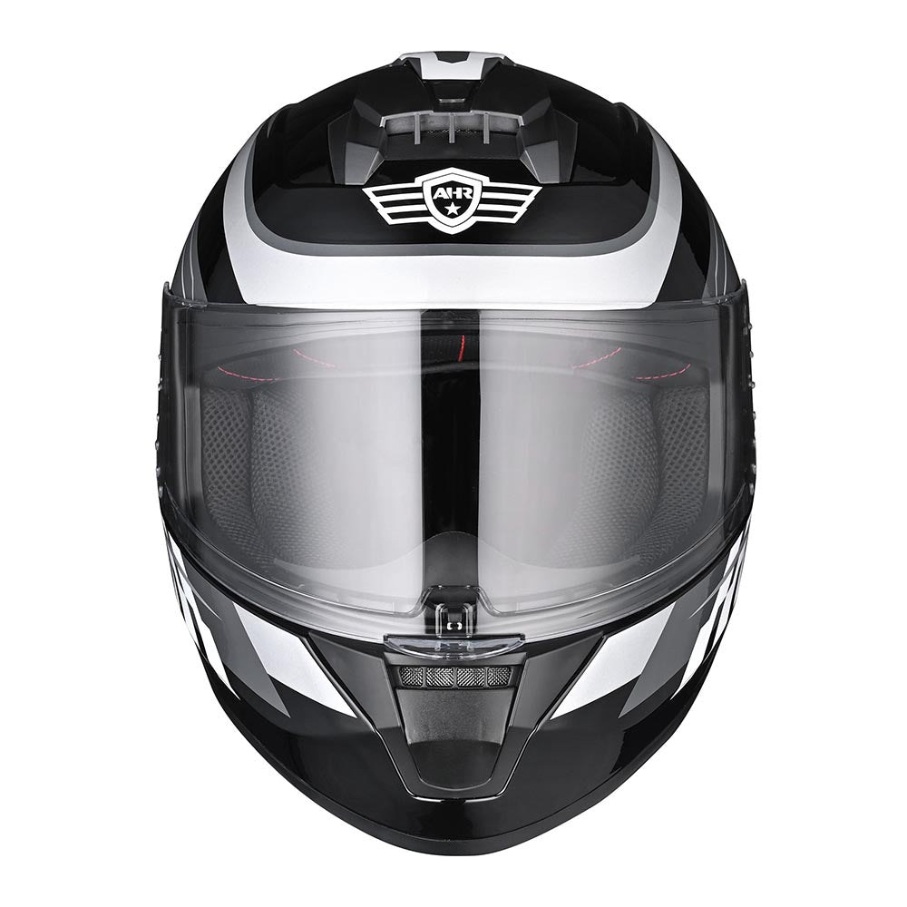 Yescom RUN-F3 DOT Motorcycle Helmet Full Black Gray Image