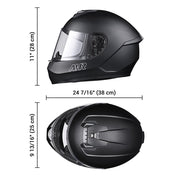 Yescom RUN-F3 DOT Motorcycle Helmet Full Matt Black Image