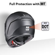 Yescom RUN-F3 DOT Motorcycle Helmet Full Matt Black Image