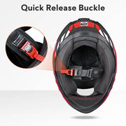 Yescom RUN-F3 DOT Motorcycle Helmet Full Face Red Image