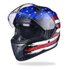 AHR RUN-F DOT Full Face Helmet Dual Visor Flag