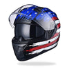 AHR RUN-F DOT Full Face Helmet Dual Visor Flag