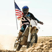 Yescom RUN-F DOT Full Face Helmet Dual Visor Flag Image