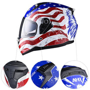 Yescom RUN-F DOT Full Face Helmet Dual Visor Eagle Image