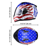 Yescom RUN-F DOT Full Face Helmet Dual Visor Eagle Image