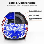 Yescom RUN-F DOT Full Face Helmet Dual Visor Eagle Image