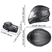 Yescom RUN-M3 Modular Helmet w/ Bluetooth Flip Up DOT Matte Black Image