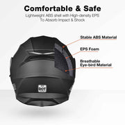 Yescom RUN-M3 Modular Helmet w/ Bluetooth Flip Up DOT Matte Black Image