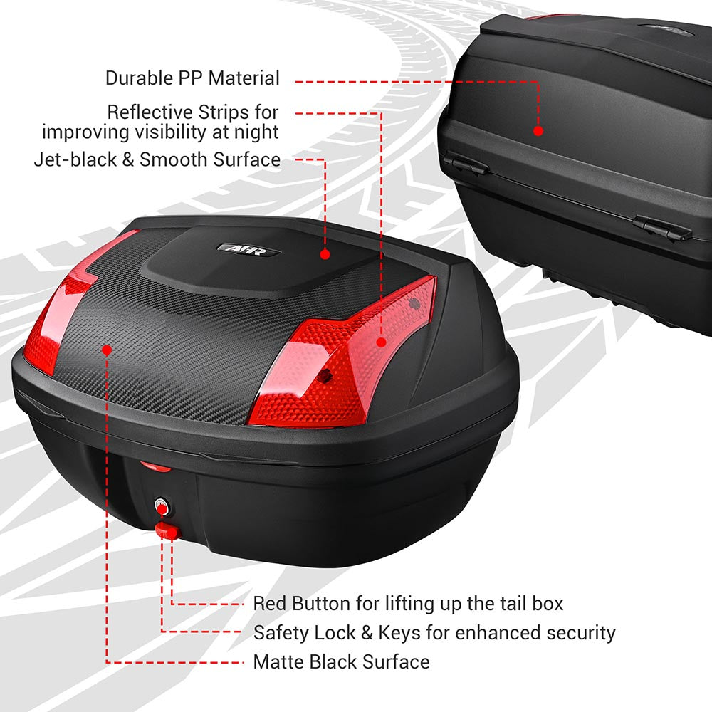 Yescom 48L Motorcycle Truck Top Box Universal Scooter Topcase Image