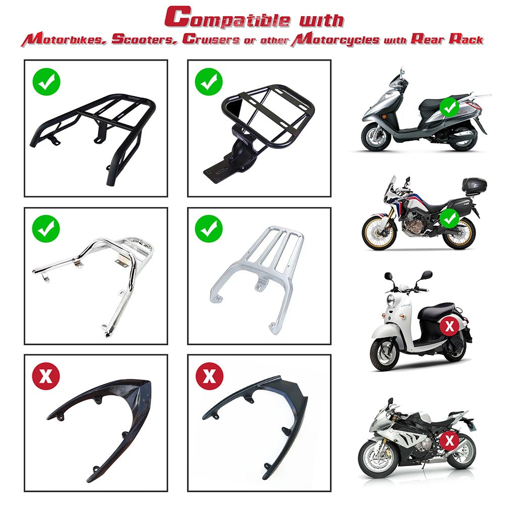 Yescom 48L Motorcycle Truck Top Box Universal Scooter Topcase Image