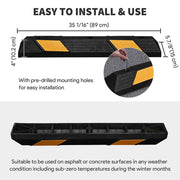 Yescom 36 in Commercial Rubber Parking Stop Block Wheel Tire Curb Image