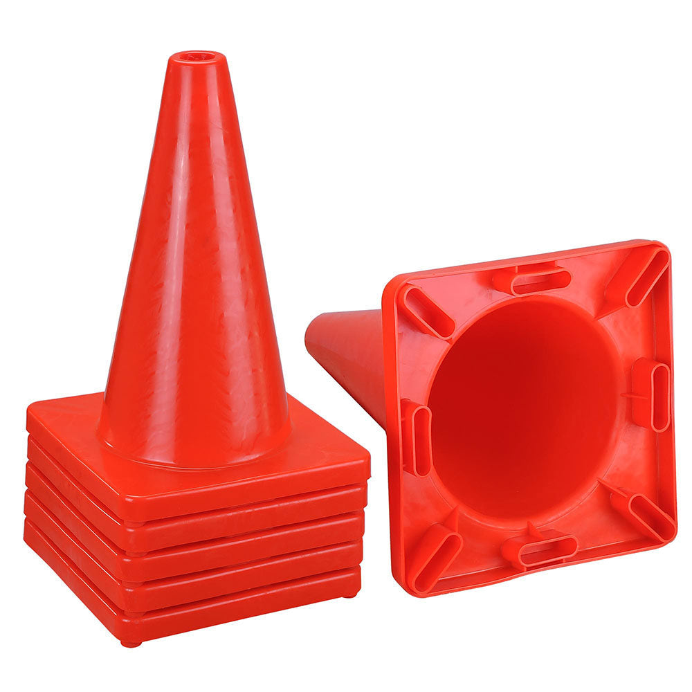 Yescom 6pcs 18-In Road Traffic Safety Cones Fluorescent Red Image