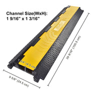 Yescom Cable Ramp Protector Rubber Cable Cover 2-Channel Image