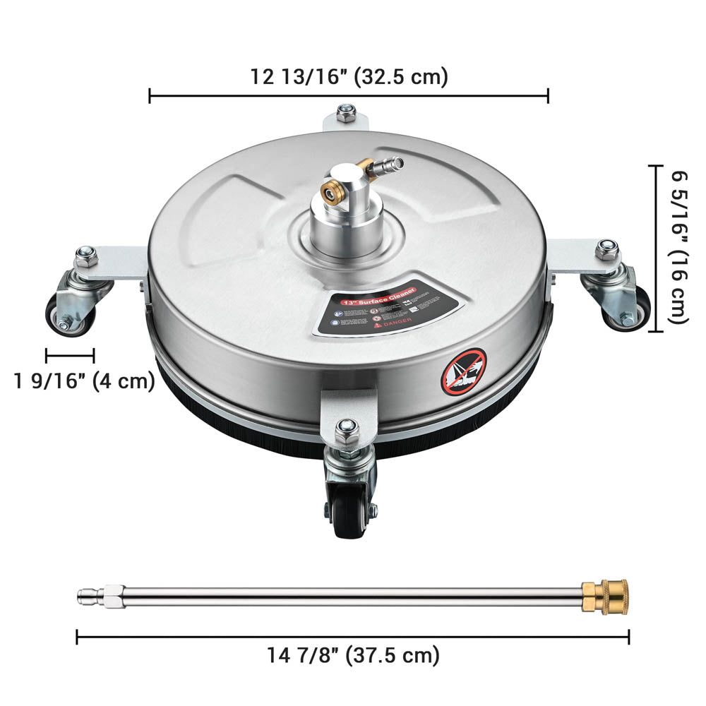 Yescom 13in Pressure Washer Surface Cleaner Stainless Steel Image