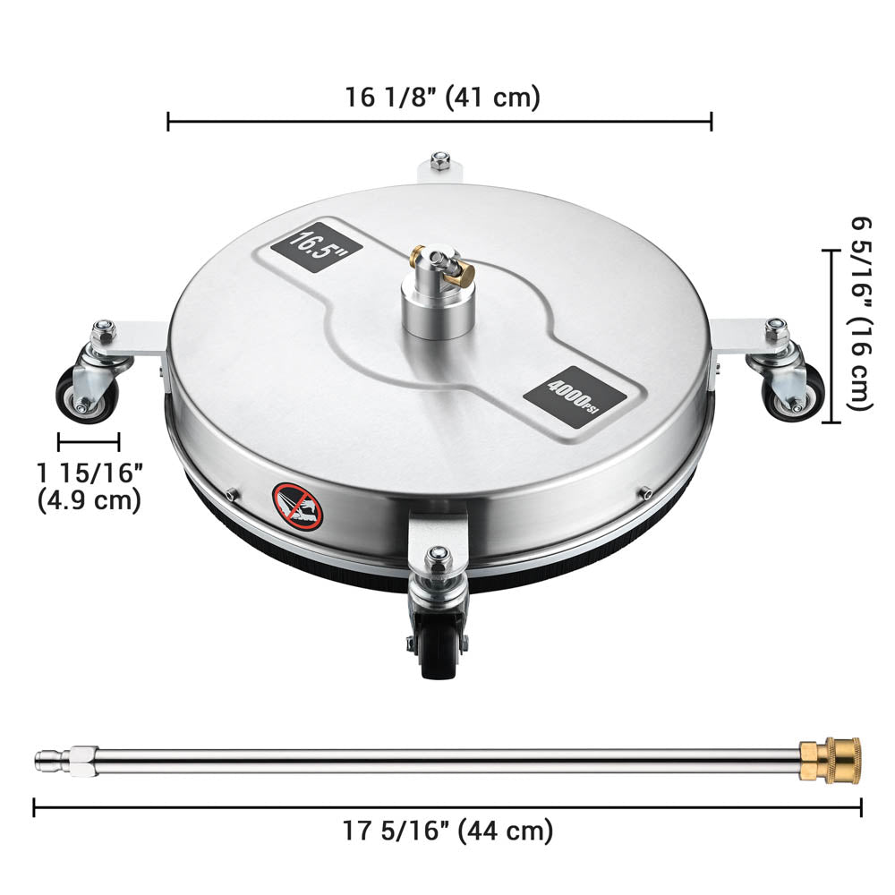 Yescom 16.5in Pressure Washer Surface Cleaner Stainless Steel Image