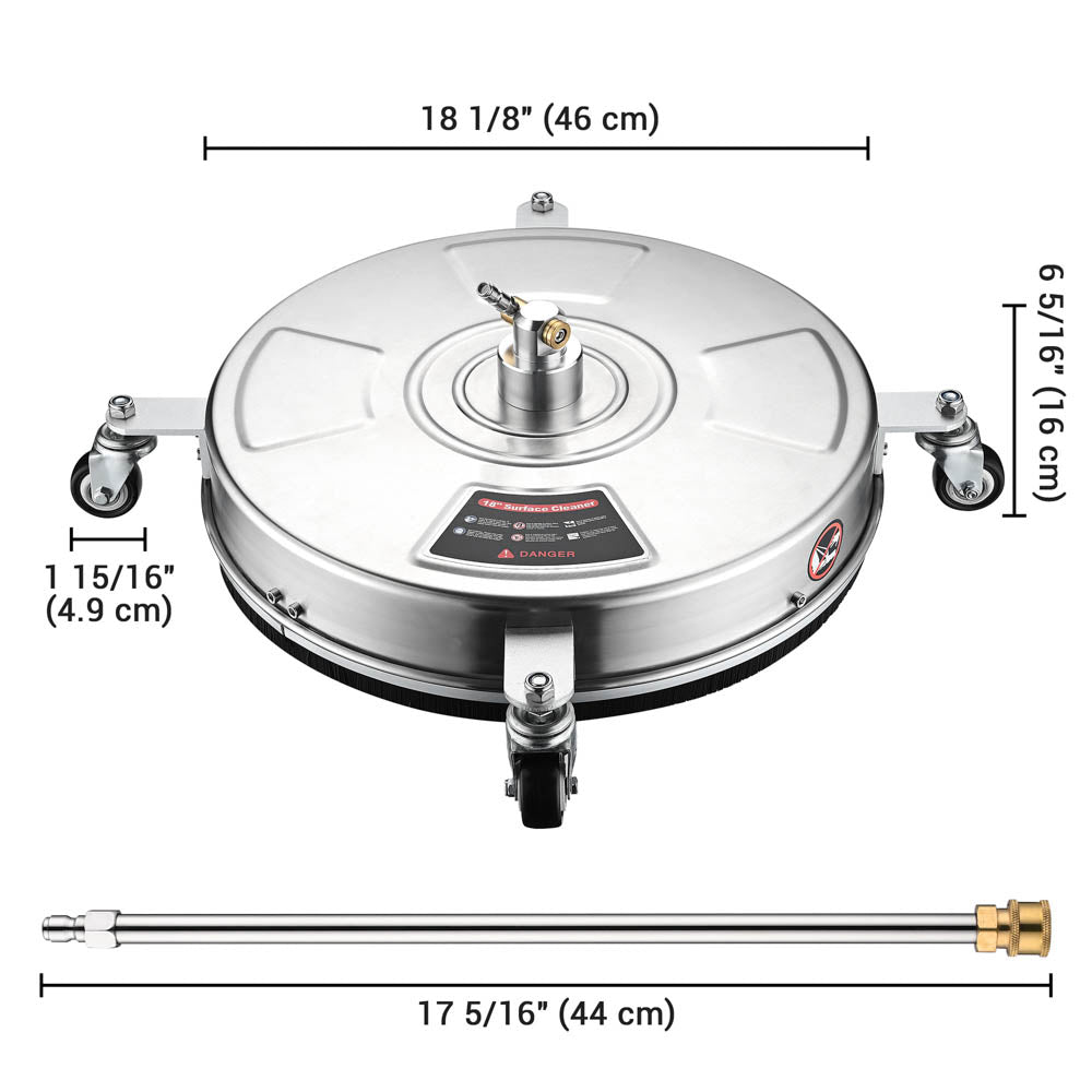 Yescom 18in Pressure Washer Surface Cleaner Stainless Steel Image