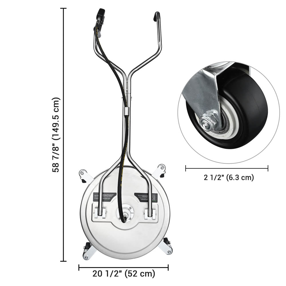 Yescom 20in Pressure Washer Surface Cleaner Dual Handle 4500PSI Image