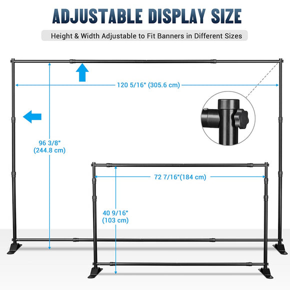 Yescom 10x8 ft Portable Trade Show Jumbo Banner Backdrop Stand Image