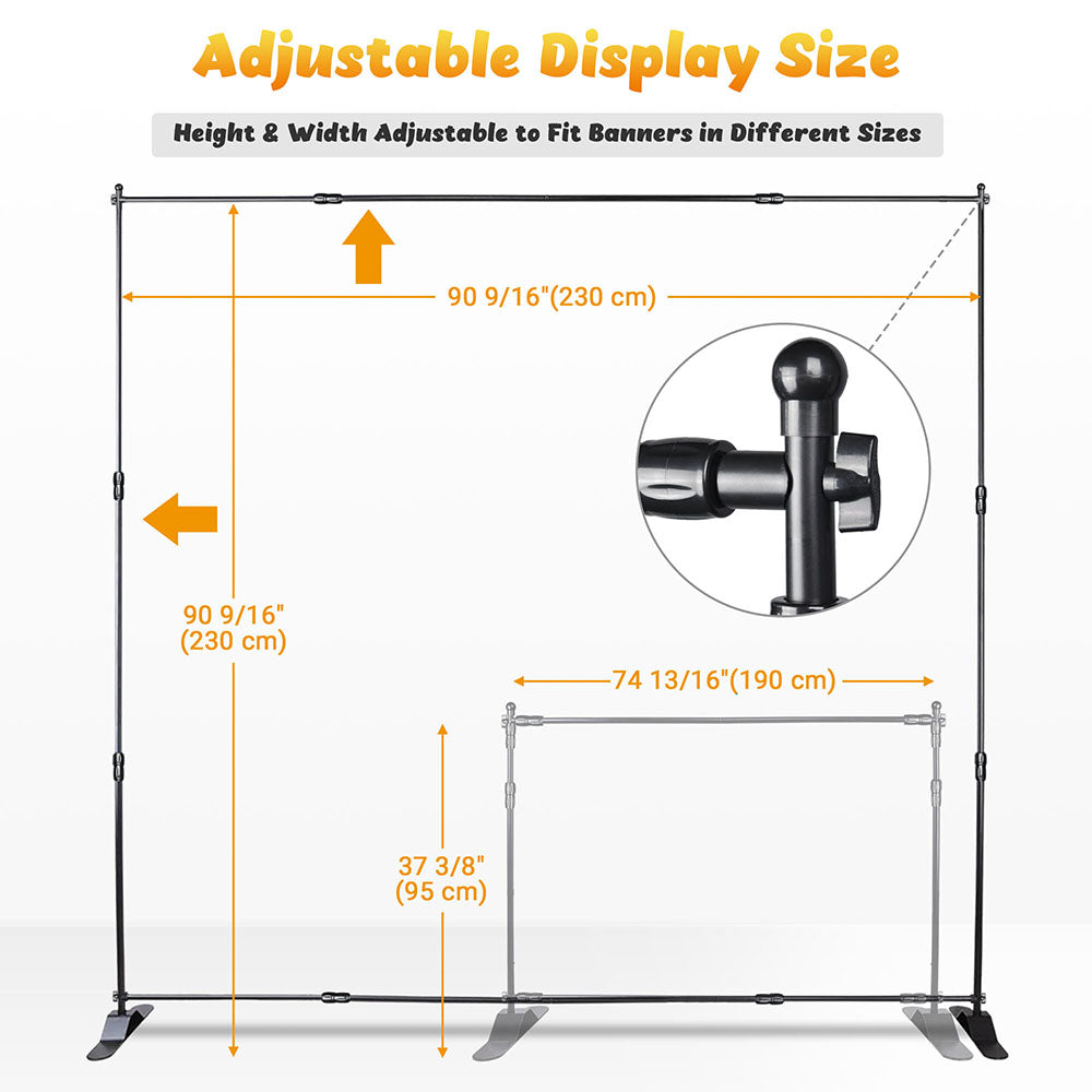 Yescom 8ft Portable Exhibition Jumbo Banner Backdrop Stand Image