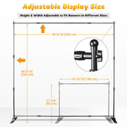 Yescom 8ft Portable Exhibition Jumbo Banner Backdrop Stand Image