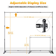 Yescom 10x8 ft Telescopic Trade Show Jumbo Banner Backdrop Stand Image