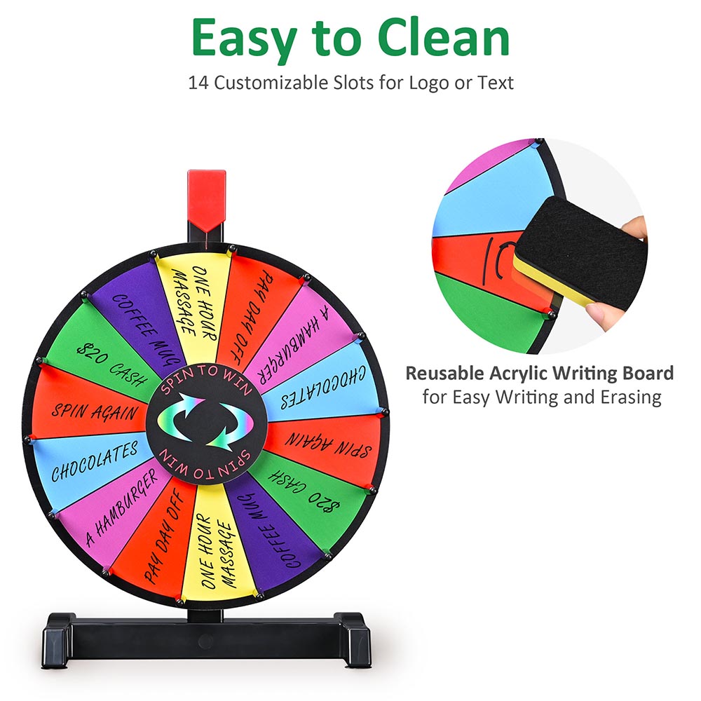 Yescom 12" Tabletop Prize Wheel Color Dry Erase Image