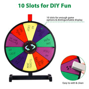 Yescom 15" Tabletop Prize Wheel Dry Erase Dark Rainbow Image