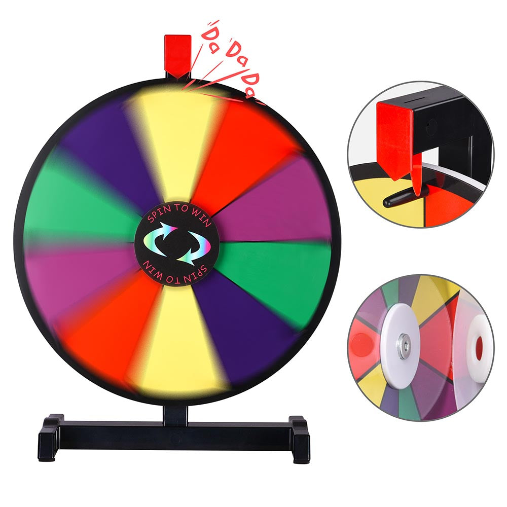 Yescom 15" Tabletop Prize Wheel Dry Erase Dark Rainbow Image