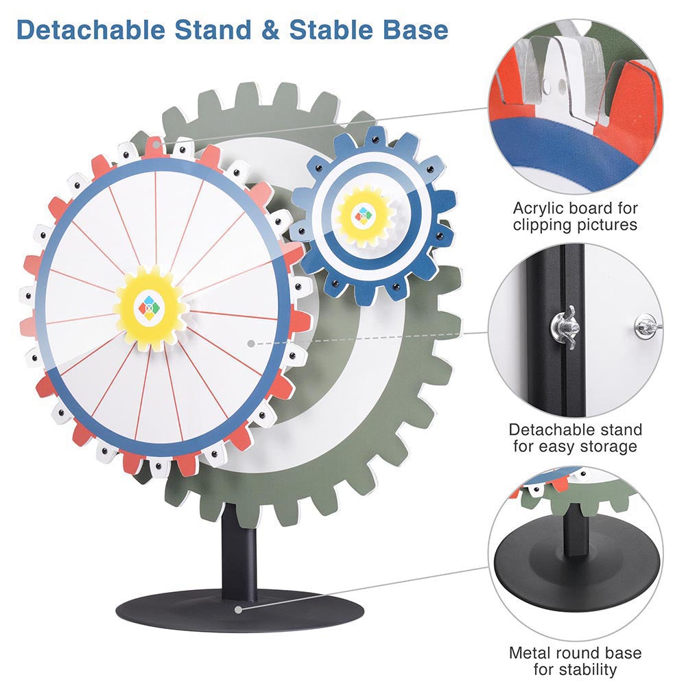 Yescom Gears Spinning Wheel Tabletop, 24" Image