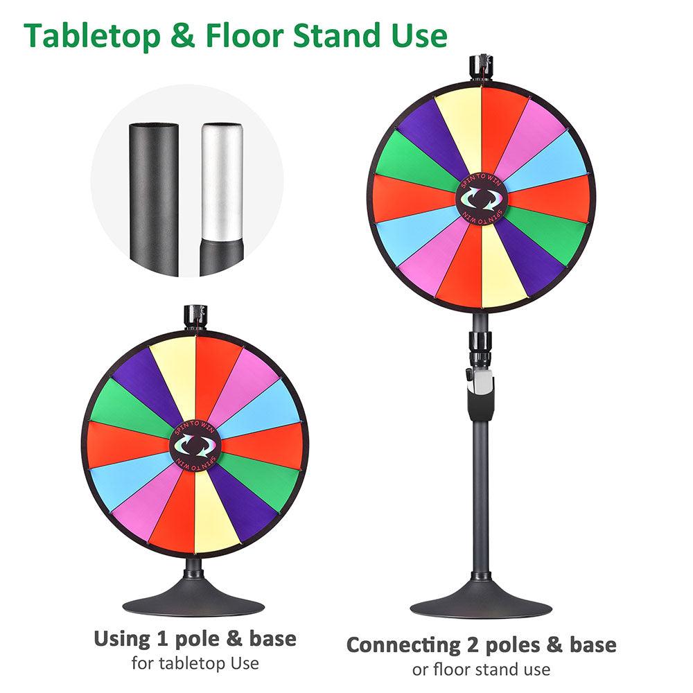 Yescom 24" 14 Slot Floor Stand Color Clicker Dry Erase Prize Wheel Image