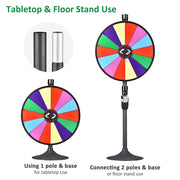 Yescom 24" 14 Slot Floor Stand Color Clicker Dry Erase Prize Wheel Image