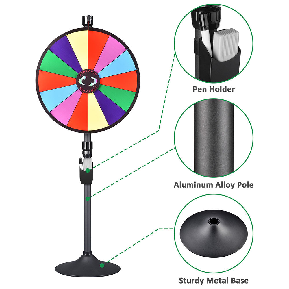 Yescom 24" 14 Slot Floor Stand Color Clicker Dry Erase Prize Wheel Image