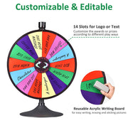 Yescom 24" 14 Slot Floor Stand Color Clicker Dry Erase Prize Wheel Image