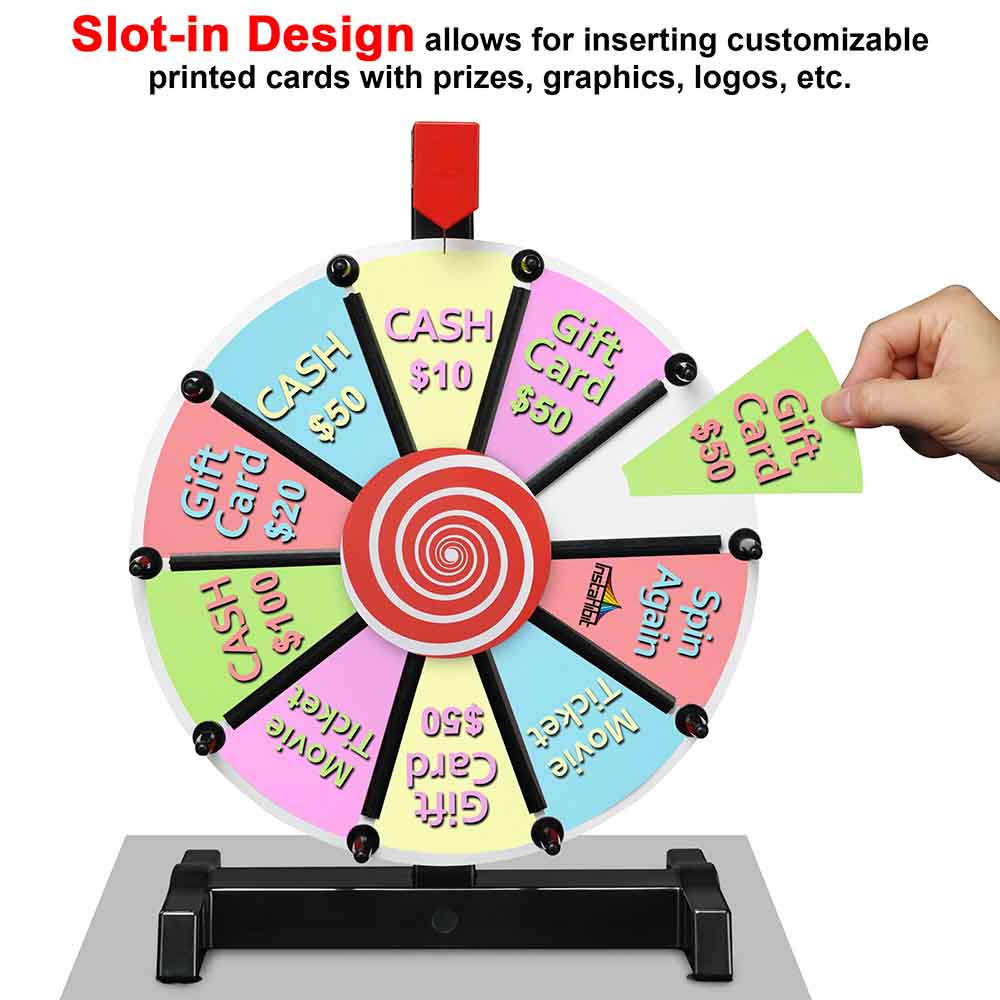 Yescom 12" 10 Slot Custom Prize Wheel Tabletop Image