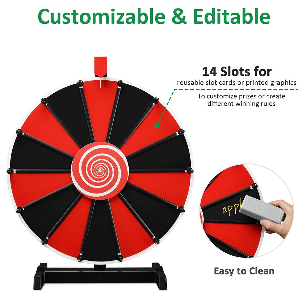 Yescom 18" Tabletop Prize Wheel Dry Erase, Black Image