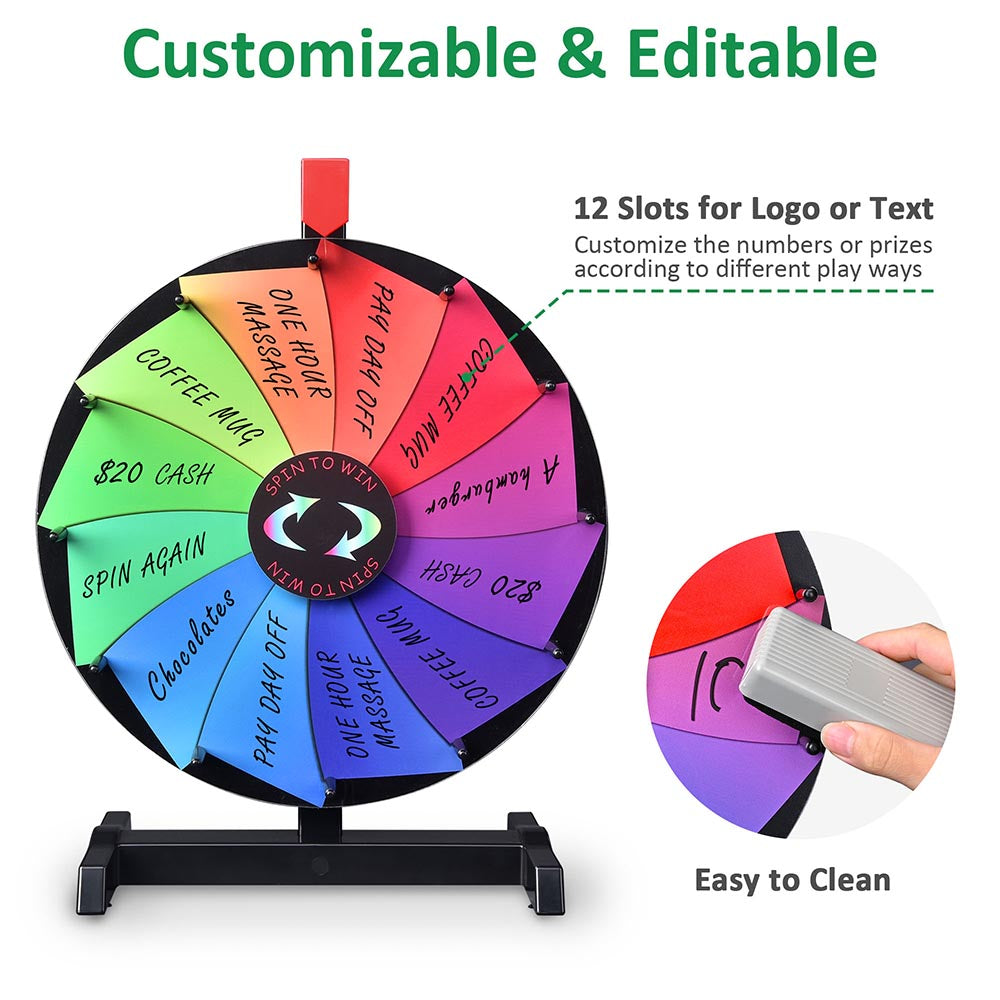 Yescom 18" Prize Wheel Tabletop Custom Wheel 12-Slot Image