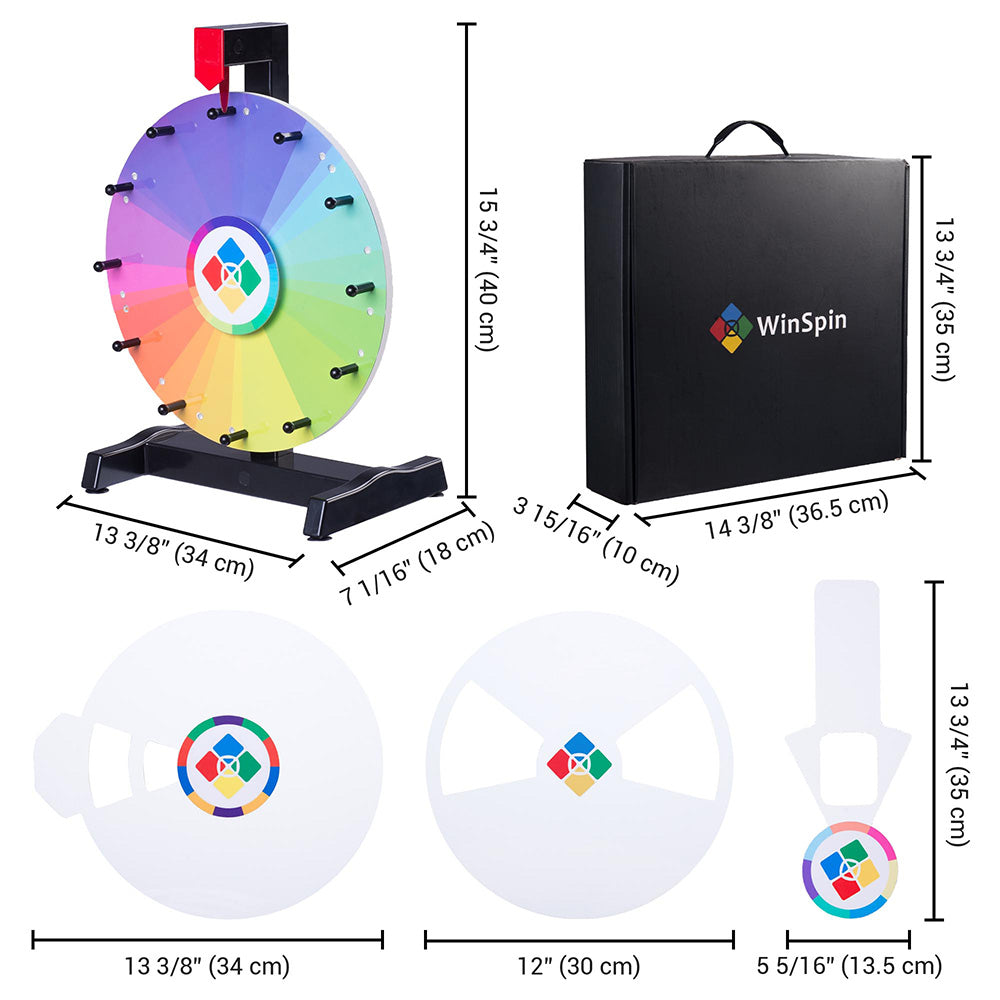 Yescom 12" Tabletop Prize Wheel Teachers' Choice All in 1, 26-Slot Image