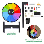 Yescom 12" Wall Mounted and Tabletop Prize Wheel 12 Slots Image