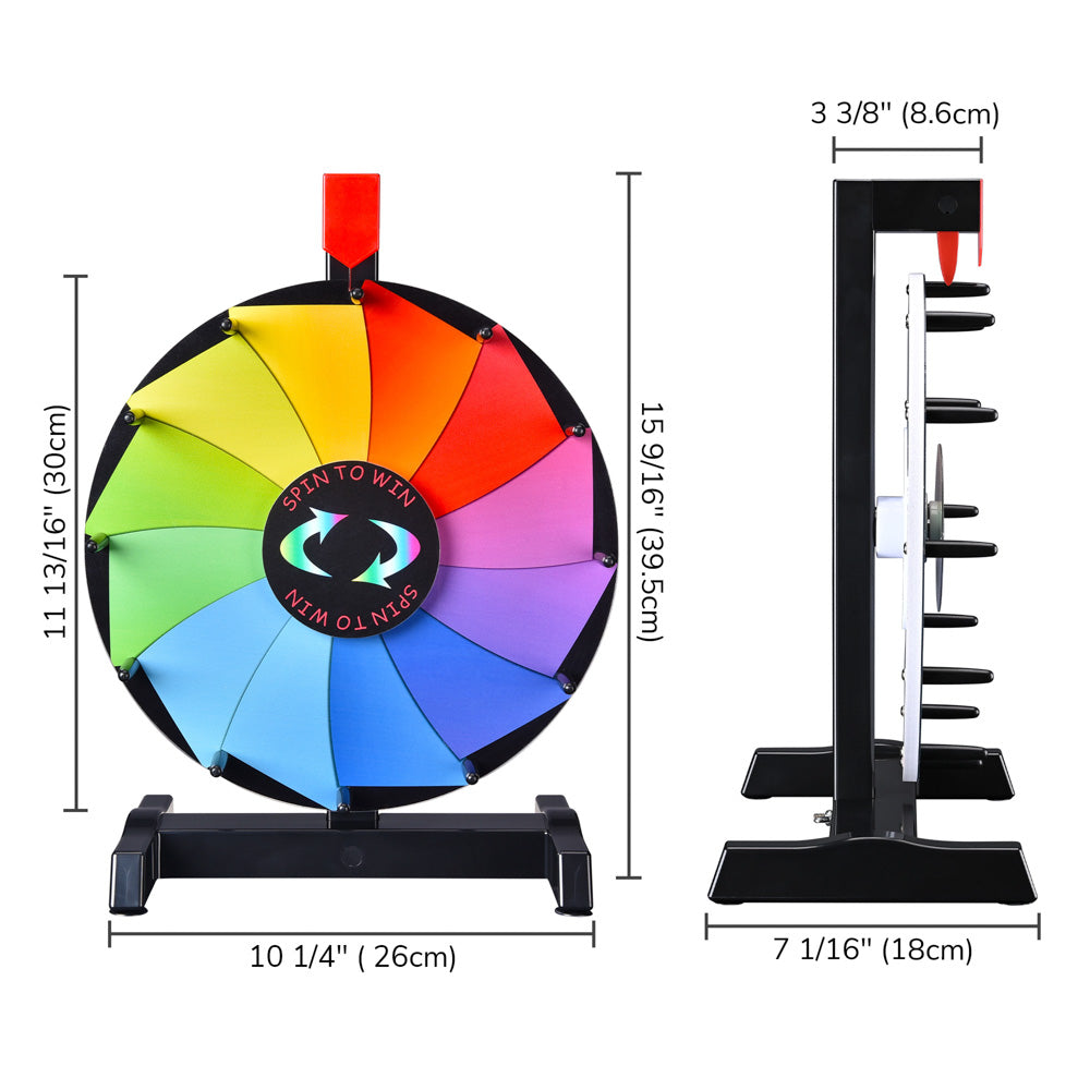 Yescom 12" Wall Mounted and Tabletop Prize Wheel 12 Slots Image