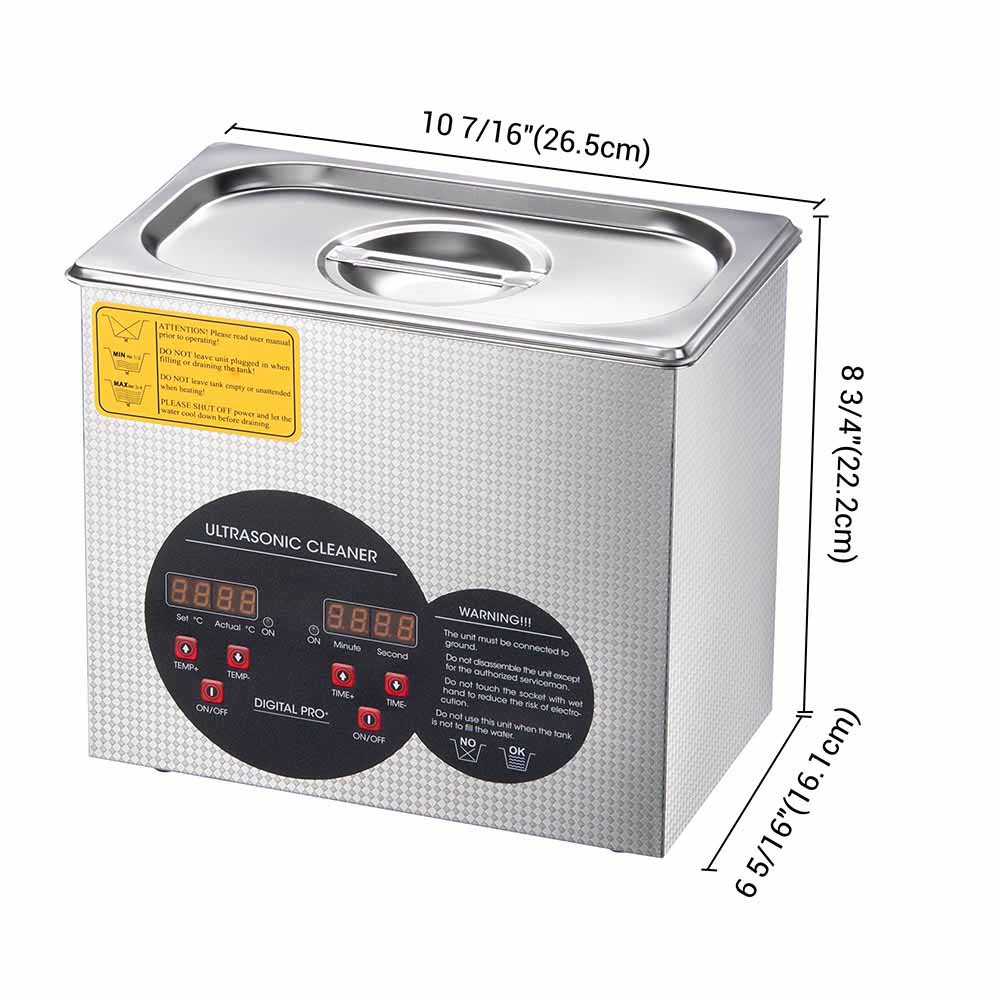 Yescom 3L Stainless Steel Digital Ultrasonic Cleaner Machine Image