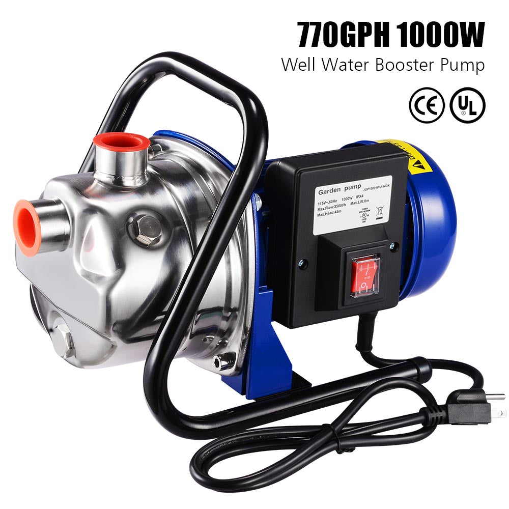 Yescom Water Pump Electric Irrigation Pump Stainless Steel 1.3HP 770gph Image