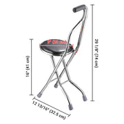 Yescom Medical Folding Walking Cane w/ Seat Lightweight Stool Image