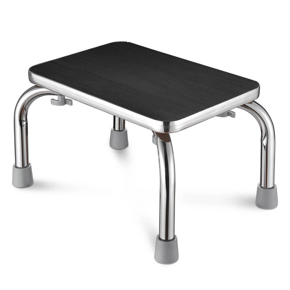 Yescom Medical Single Step Stool Footstool Chrome Steel Non-skid Rubber Image