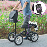 Yescom Folding All-Terrain Knee Walker Scooter Steerable Brake Basket Pump Image