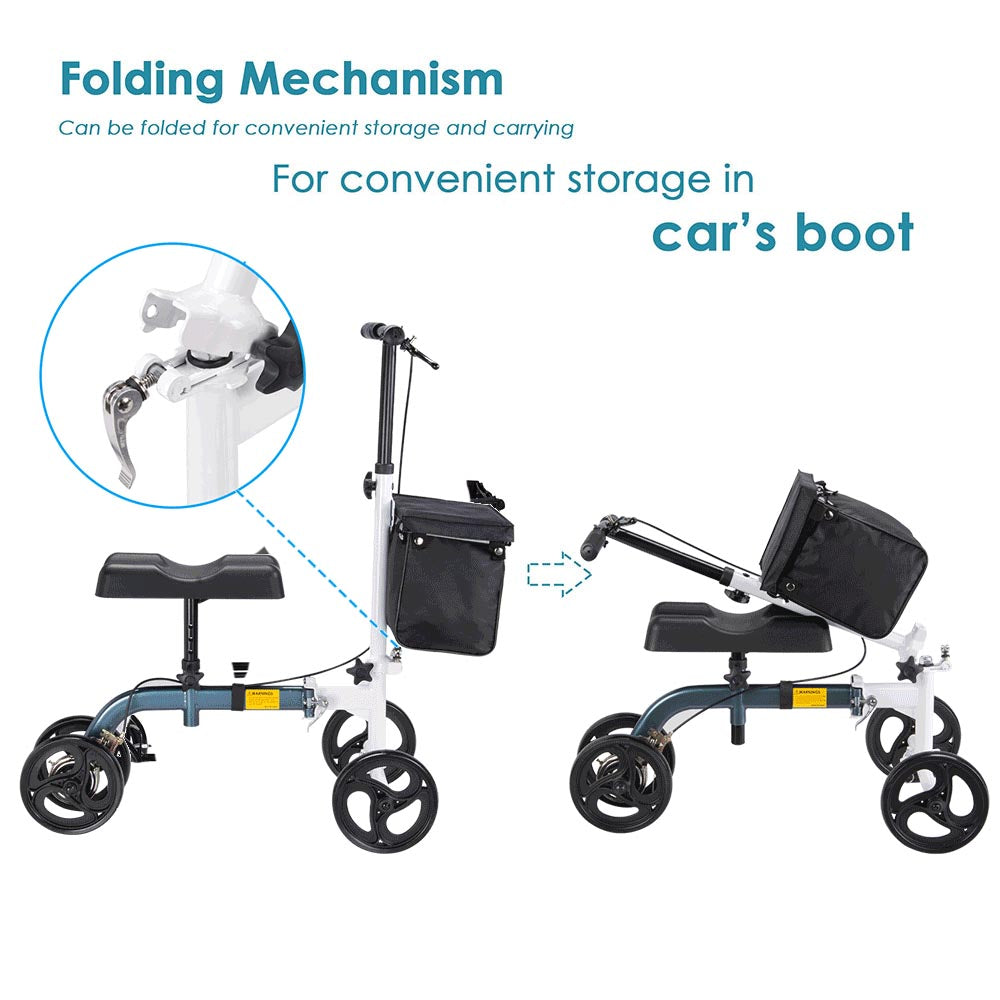 Yescom Knee Walker Scooter w/ Basket Foldable Medical Steerable Image