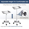 Yescom Mayo Stand Medical Equipment Stainless Steel Tray 5 Legs