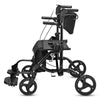 Yescom Rollator Walker with Seat Footrest Armrest Backrest 4 Wheels