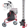 Yescom 3 Wheels Aluminum Rollator Walker w/ Brakes Basket & Bag