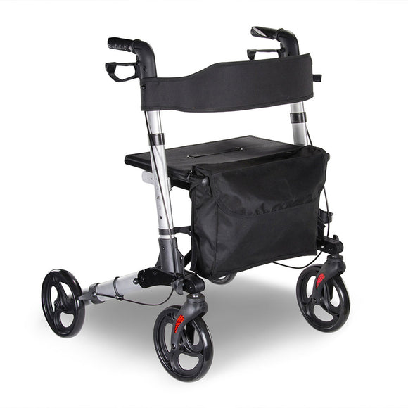 Yescom Foldable 4 Wheels Aluminum Rollator Walker w/ Brakes Image